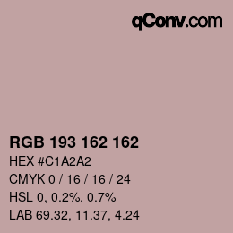 Color code: RGB 193 162 162 | qconv.com