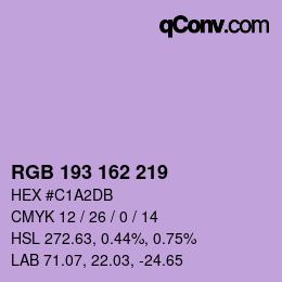 Color code: RGB 193 162 219 | qconv.com