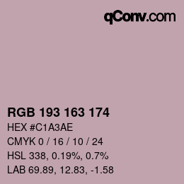 Color code: RGB 193 163 174 | qconv.com