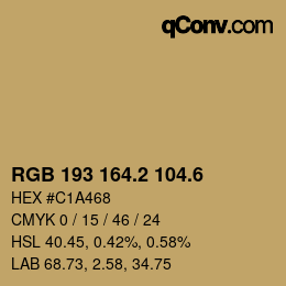 カラーコード: RGB 193 164.2 104.6 | qconv.com