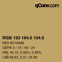 カラーコード: RGB 193 164.6 104.6 | qconv.com