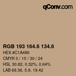 カラーコード: RGB 193 164.6 134.6 | qconv.com
