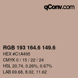 カラーコード: RGB 193 164.6 149.6 | qconv.com