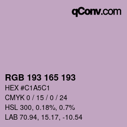 Farbcode: RGB 193 165 193 | qconv.com