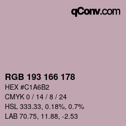 Color code: RGB 193 166 178 | qconv.com