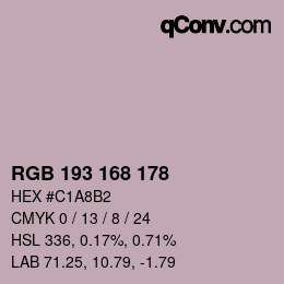 Color code: RGB 193 168 178 | qconv.com