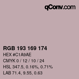 颜色代码: RGB 193 169 174 | qconv.com