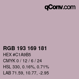 Código de color: RGB 193 169 181 | qconv.com