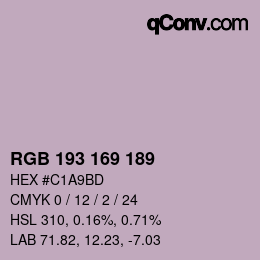 Código de color: RGB 193 169 189 | qconv.com