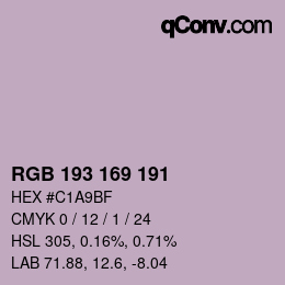 Código de color: RGB 193 169 191 | qconv.com
