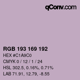 颜色代码: RGB 193 169 192 | qconv.com