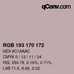 Color code: RGB 193 170 172 | qconv.com