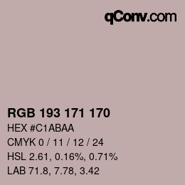 Color code: RGB 193 171 170 | qconv.com