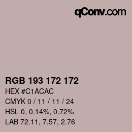 Farbcode: RGB 193 172 172 | qconv.com