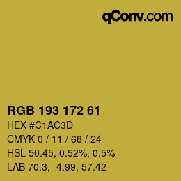 カラーコード: RGB 193 172 61 | qconv.com