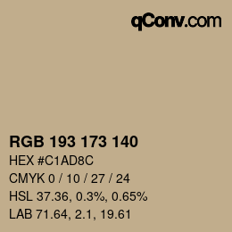 Farbcode: RGB 193 173 140 | qconv.com