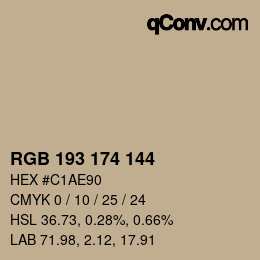 Farbcode: RGB 193 174 144 | qconv.com