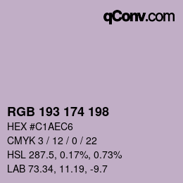 Código de color: RGB 193 174 198 | qconv.com