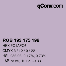 Código de color: RGB 193 175 198 | qconv.com