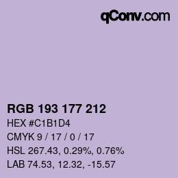 カラーコード: RGB 193 177 212 | qconv.com