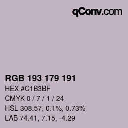 颜色代码: RGB 193 179 191 | qconv.com