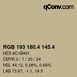 カラーコード: RGB 193 180.4 145.4 | qconv.com