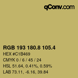 カラーコード: RGB 193 180.8 105.4 | qconv.com