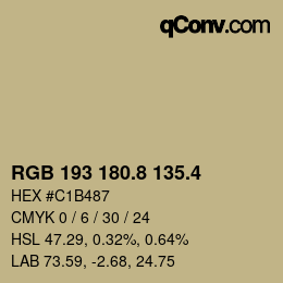 カラーコード: RGB 193 180.8 135.4 | qconv.com