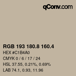 カラーコード: RGB 193 180.8 160.4 | qconv.com