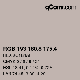 カラーコード: RGB 193 180.8 175.4 | qconv.com