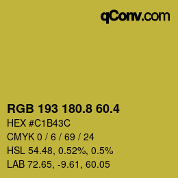 カラーコード: RGB 193 180.8 60.4 | qconv.com