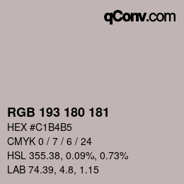 カラーコード: RGB 193 180 181 | qconv.com