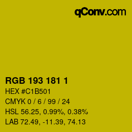 カラーコード: RGB 193 181 1 | qconv.com