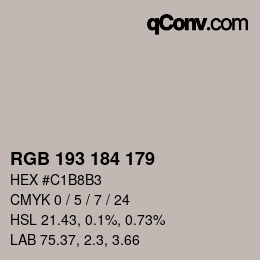 カラーコード: RGB 193 184 179 | qconv.com