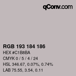 Color code: RGB 193 184 186 | qconv.com