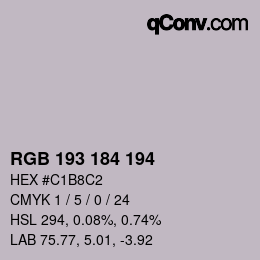 颜色代码: RGB 193 184 194 | qconv.com