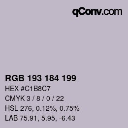 Código de color: RGB 193 184 199 | qconv.com