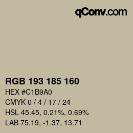 Farbcode: RGB 193 185 160 | qconv.com