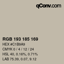 Farbcode: RGB 193 185 169 | qconv.com