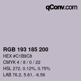 Código de color: RGB 193 185 200 | qconv.com