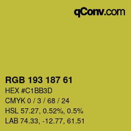 Color code: RGB 193 187 61 | qconv.com