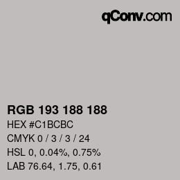 Color code: RGB 193 188 188 | qconv.com