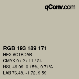 Farbcode: RGB 193 189 171 | qconv.com