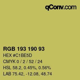 Código de color: RGB 193 190 93 | qconv.com