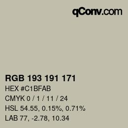 Código de color: RGB 193 191 171 | qconv.com