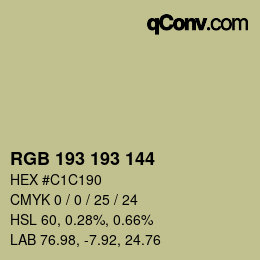 Color code: RGB 193 193 144 | qconv.com