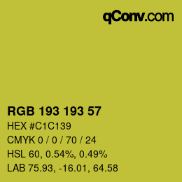 Color code: RGB 193 193 57 | qconv.com