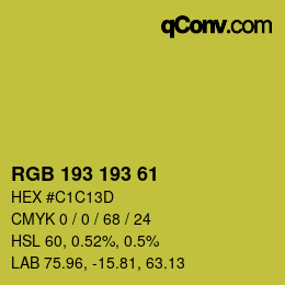 カラーコード: RGB 193 193 61 | qconv.com