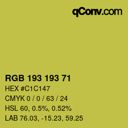 Color code: RGB 193 193 71 | qconv.com