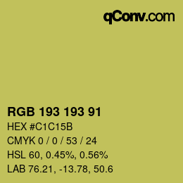 Color code: RGB 193 193 91 | qconv.com